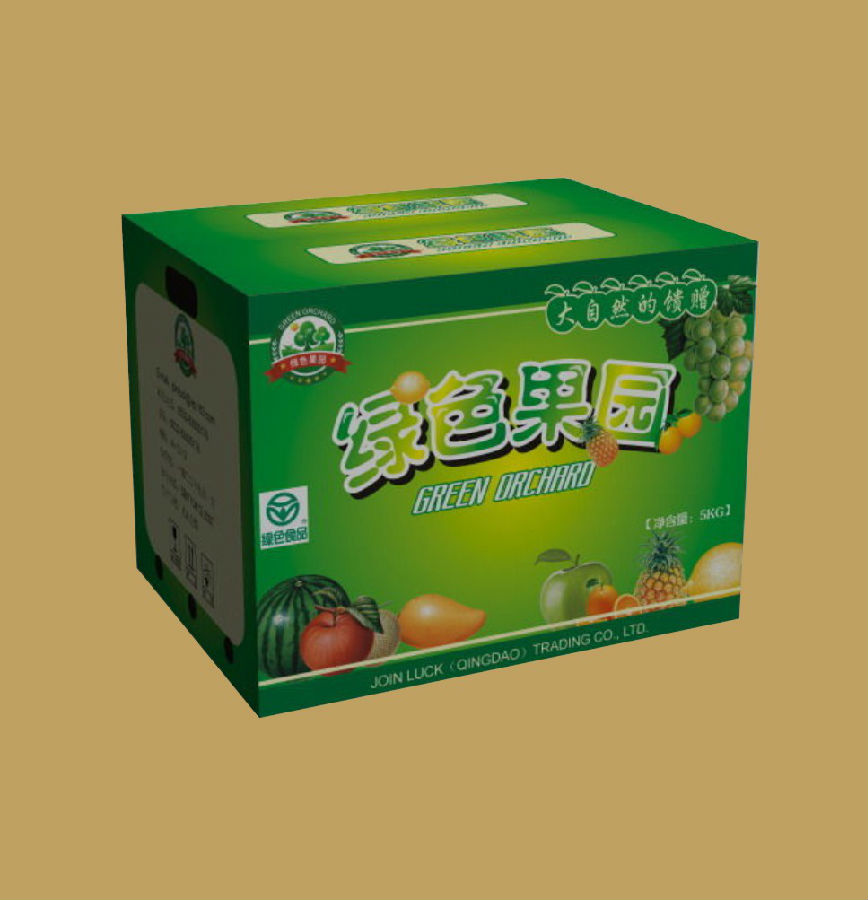 绿色果园水果包装盒,水果礼品盒,水果纸箱,郑州包装盒加工厂家